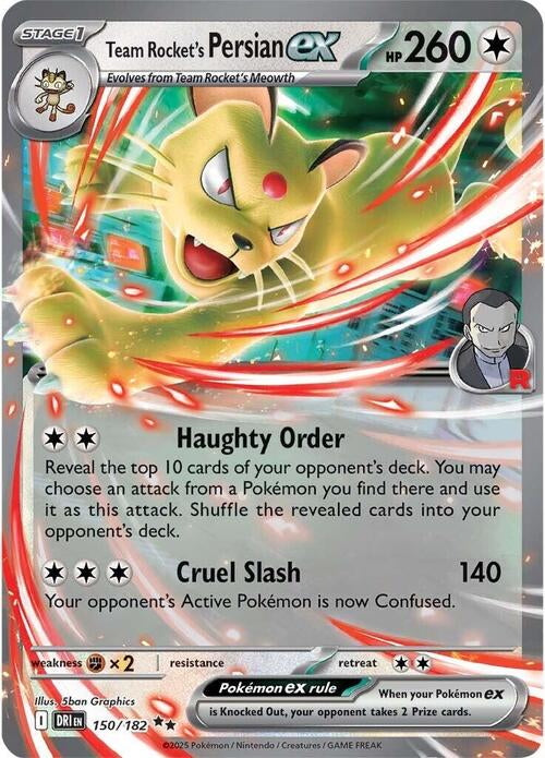 Destined Rivals Team Rocket's Persian EX #150/182